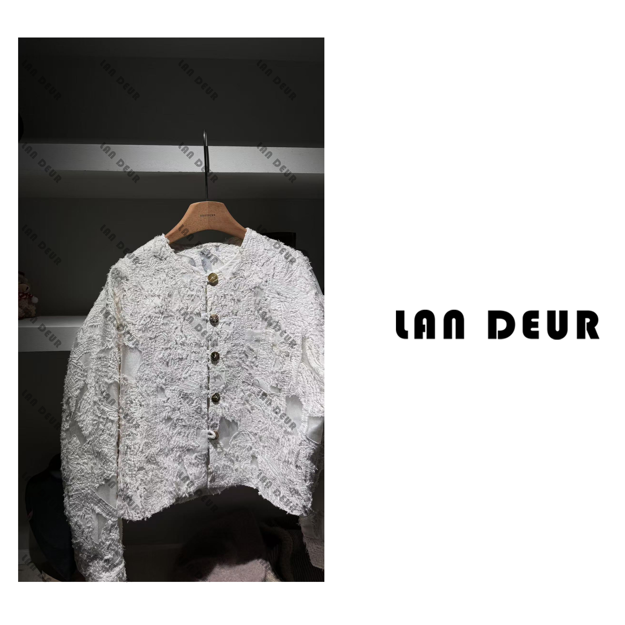 【片刻情愫】立体拼花小香风气质短款时尚外套女上衣