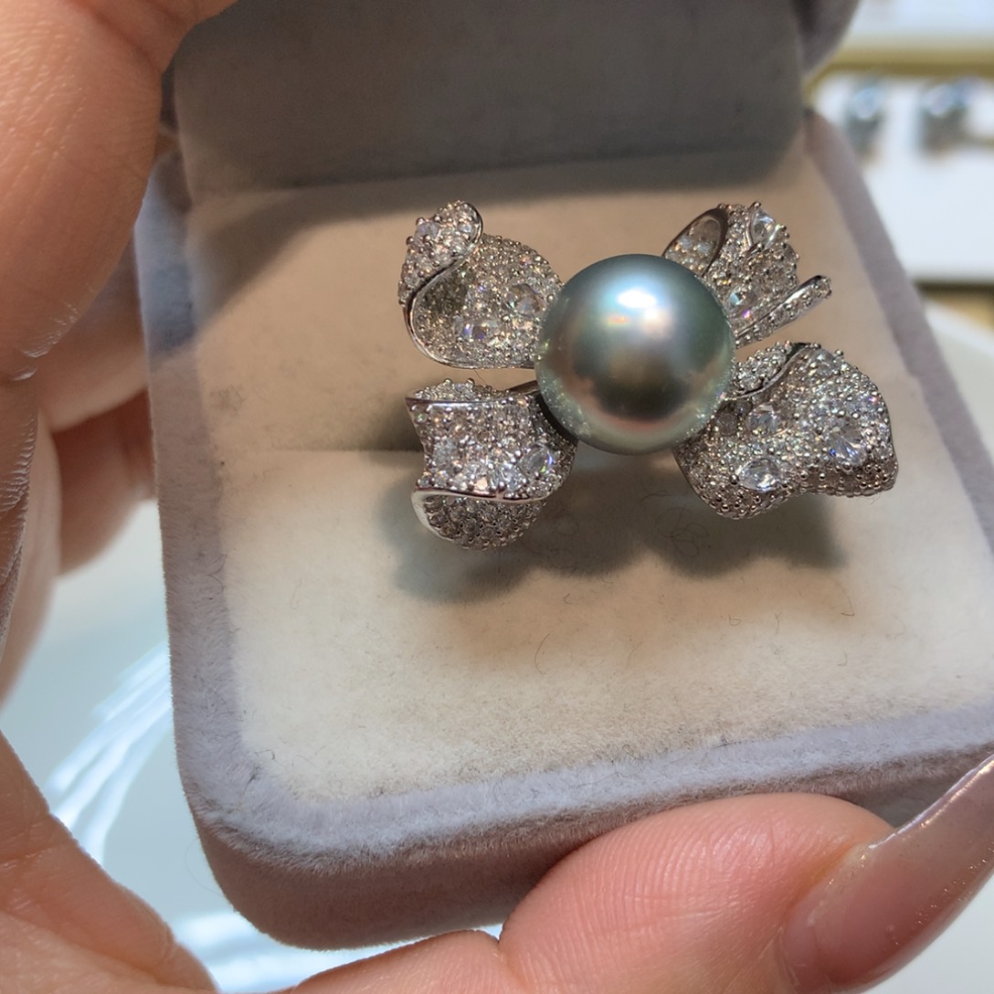 海水珍珠戒指银S925镶嵌