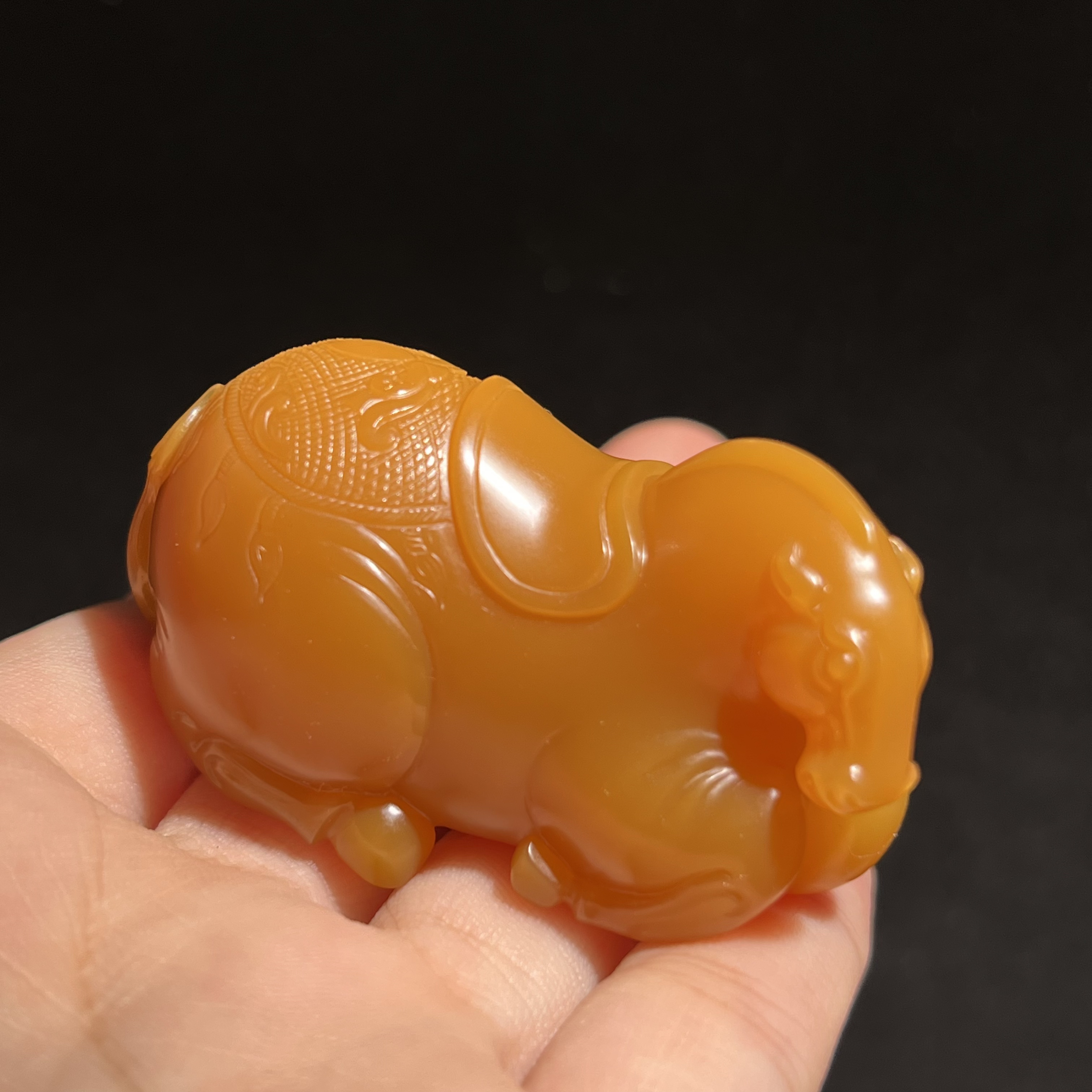 【七月缅黄】唐马玉雕手玩件精品手工原矿缅黄玉石