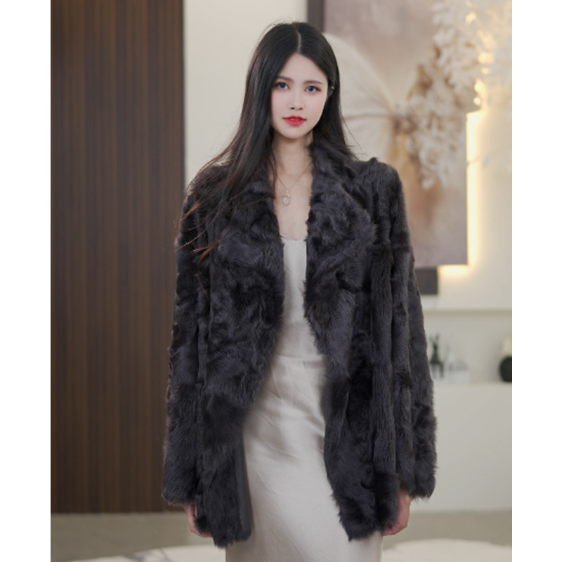 【夜阑高定】顶奢双面穿小湖羊皮毛一体顶皮草外套女  YL2501