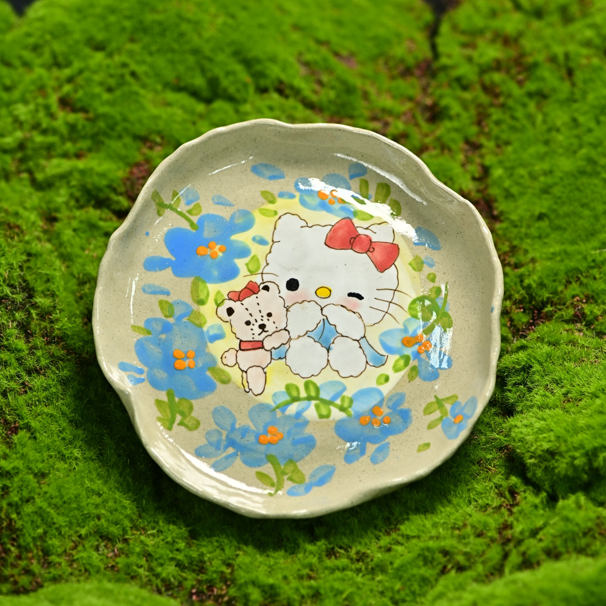 景德镇手工手绘高温釉下彩陶瓷碟