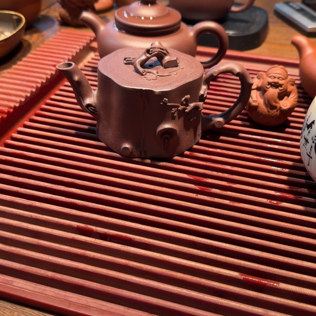 蓝***子紫砂茶杯全手工的