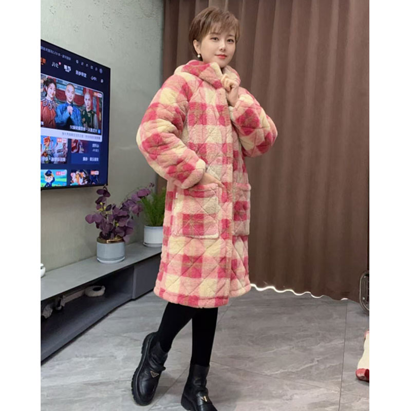 【厂家发货长款】特厚冬季宽松睡衣加绒加厚家居服长袍睡衣女家居服