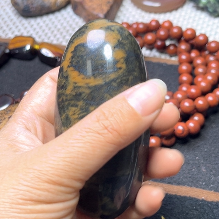 石英石纯铜金刚手把件