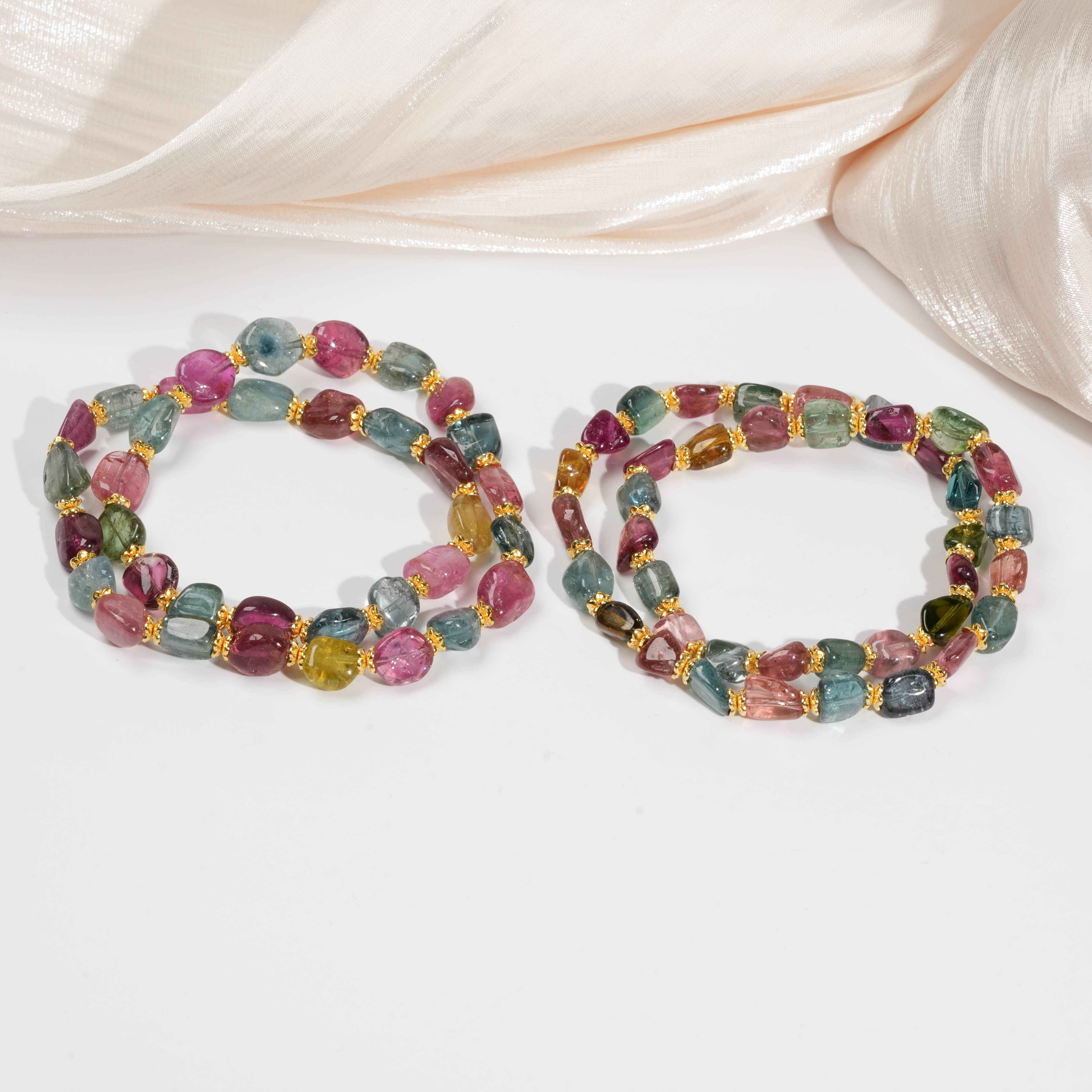 【星浩珠宝】仙羽糖豆-碧玺双圈手串30-10T01L830【多样性发一件】