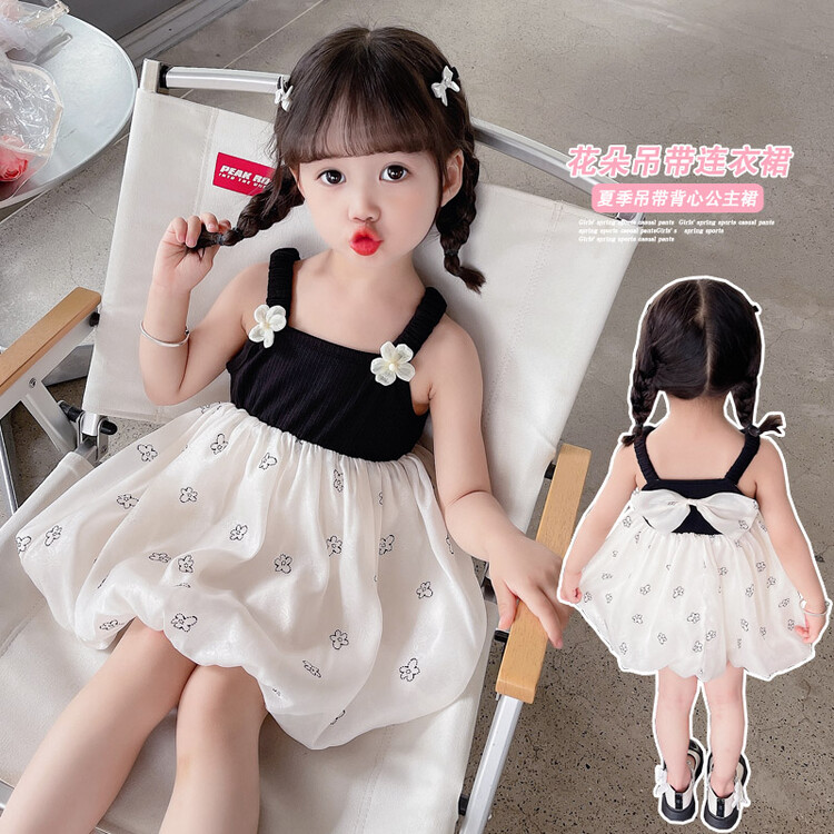 连衣裙甜美春季纯色女童中小童