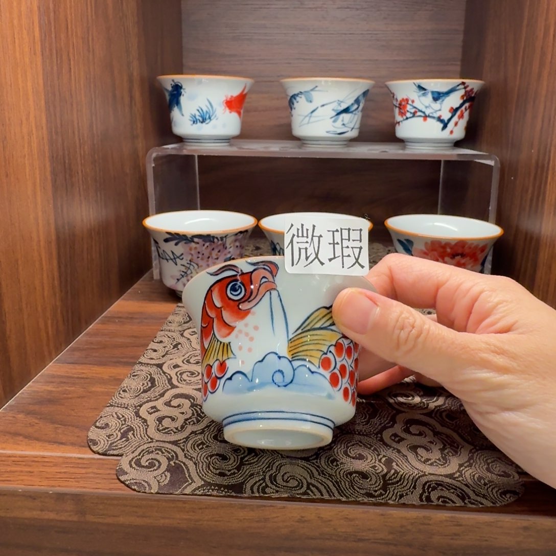 釉下手绘茶具微瑕