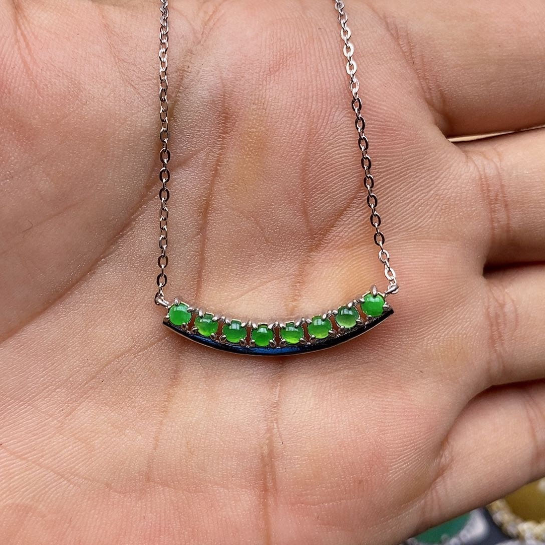 翡翠项链银S925镶嵌/5001