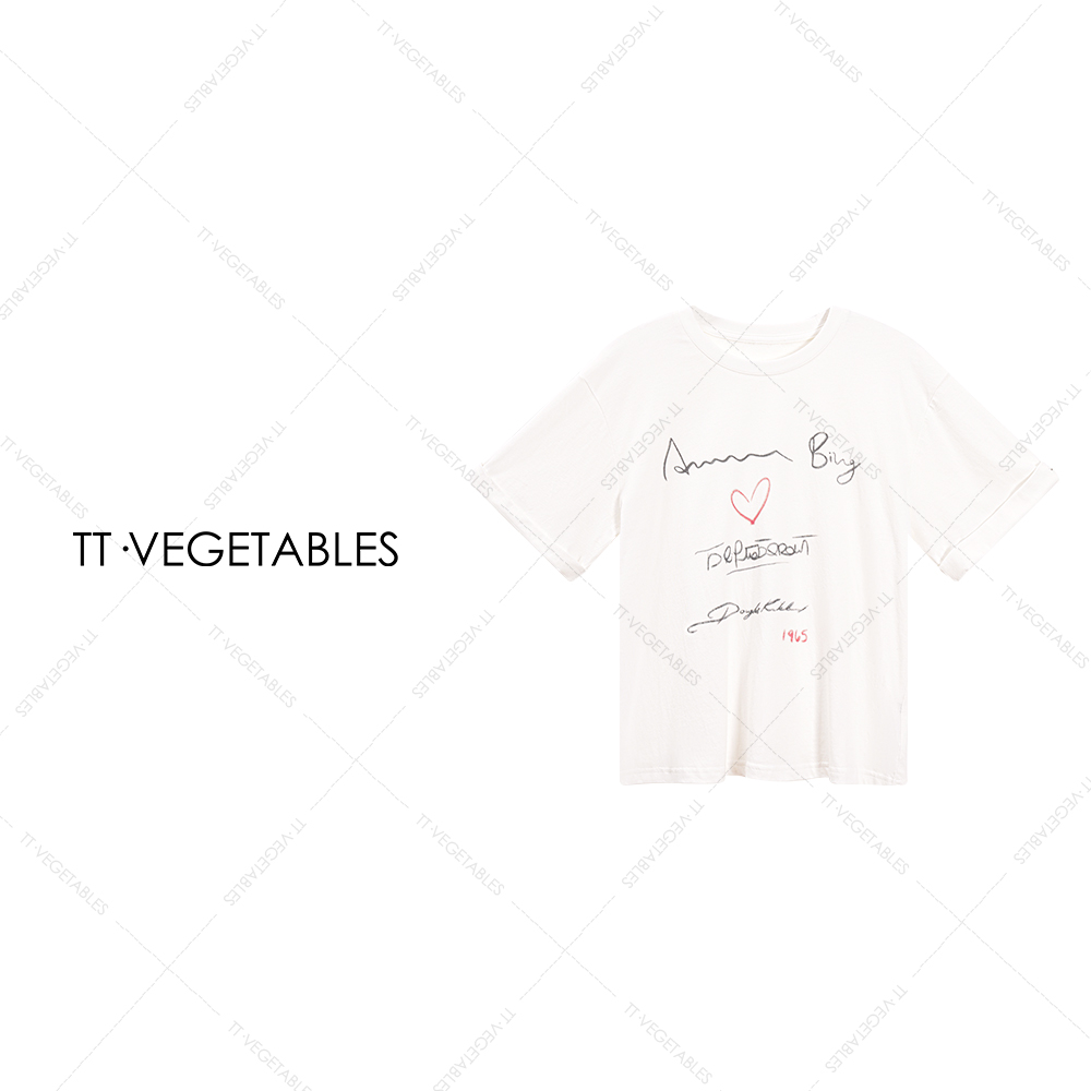 TT・VEGETABLES【序白】松月 小众亲肤舒适简约设计圆领T恤511563