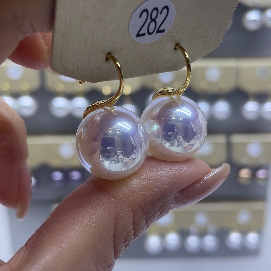 银S925镶嵌淡水珍珠耳饰