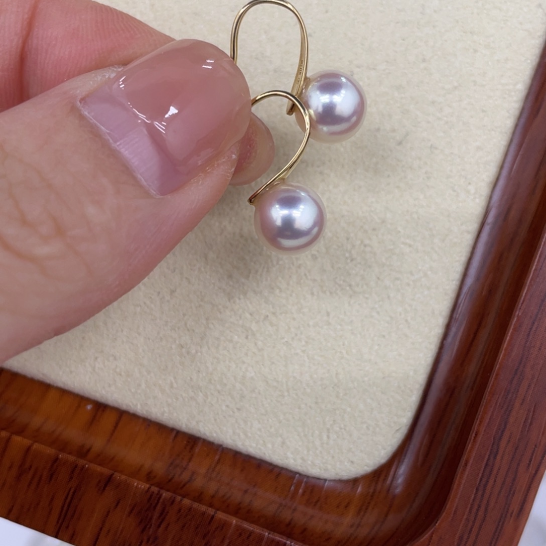 海水珍珠18K金镶嵌耳饰