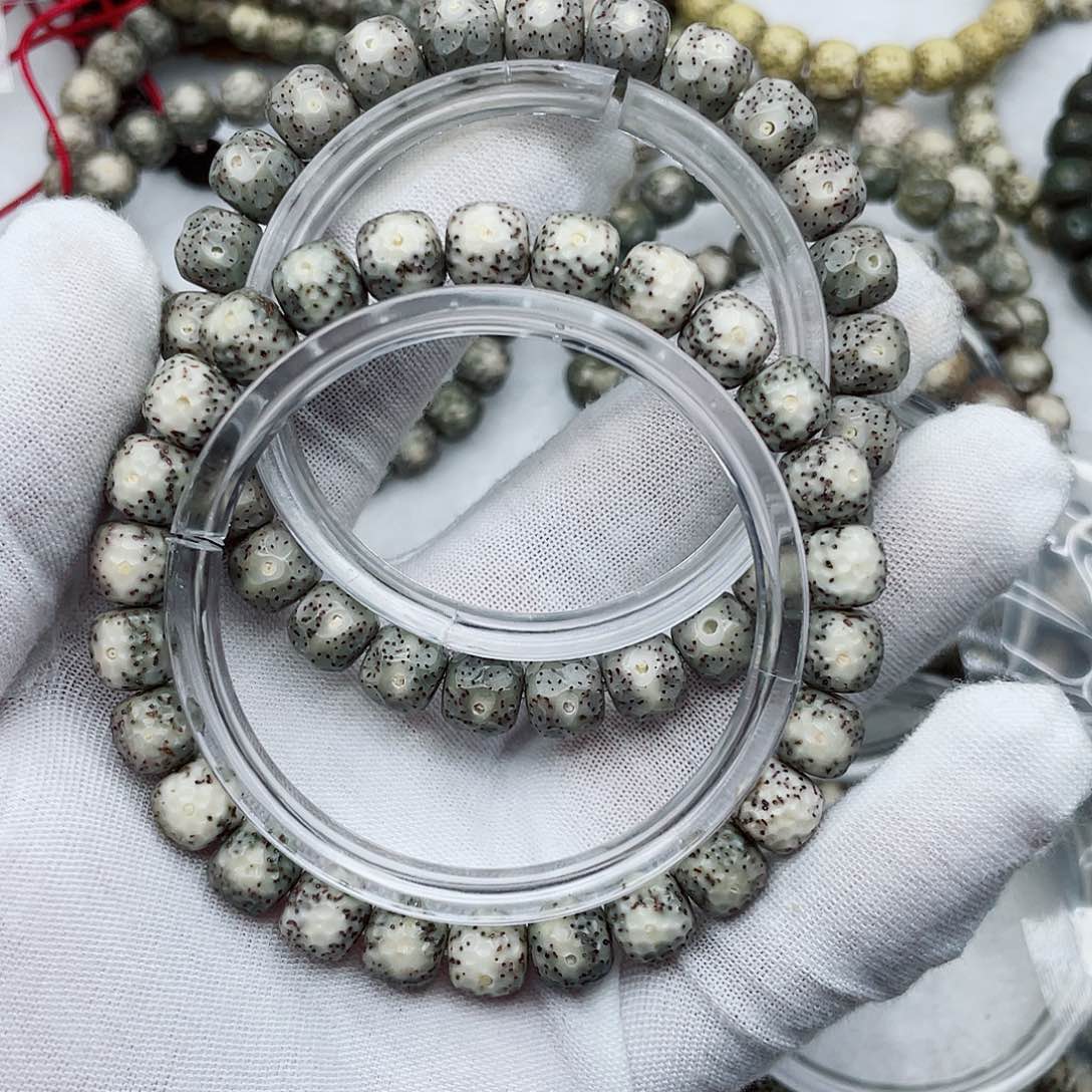 星月菩提手串9大留白龙鳞。9灰冰无相