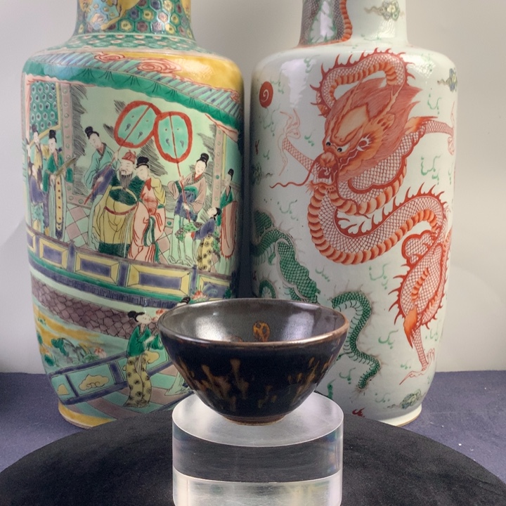 陶杯子12966瓷器—木叶盏茶圆