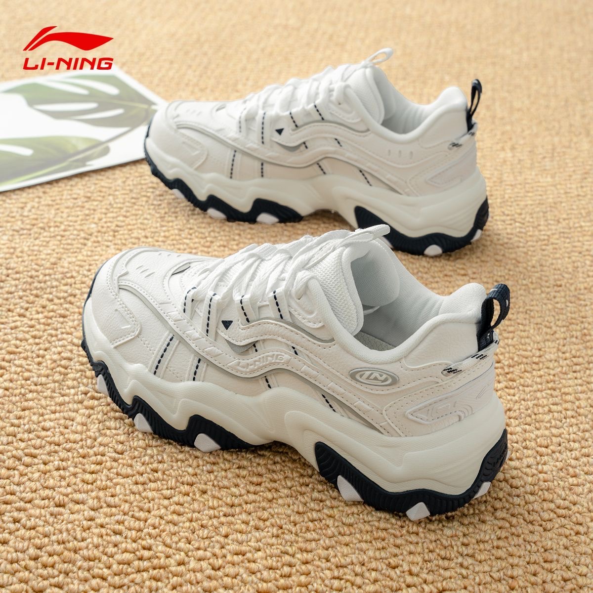 李宁秋冬新品猫爪 LITE 2系列厚底经典低帮休闲运动鞋AGCU548-1