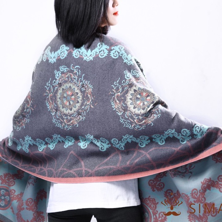 内蒙古厂家直邮女式2022新款冬季保暖秋冬围巾70*190cm披肩两用款