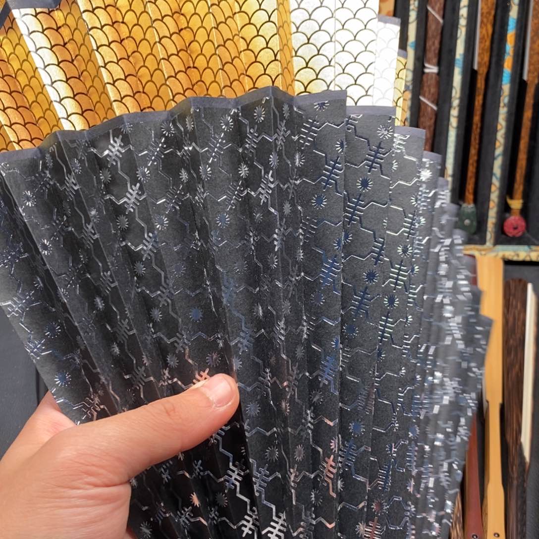 扇子带*两张扇面文玩扇面