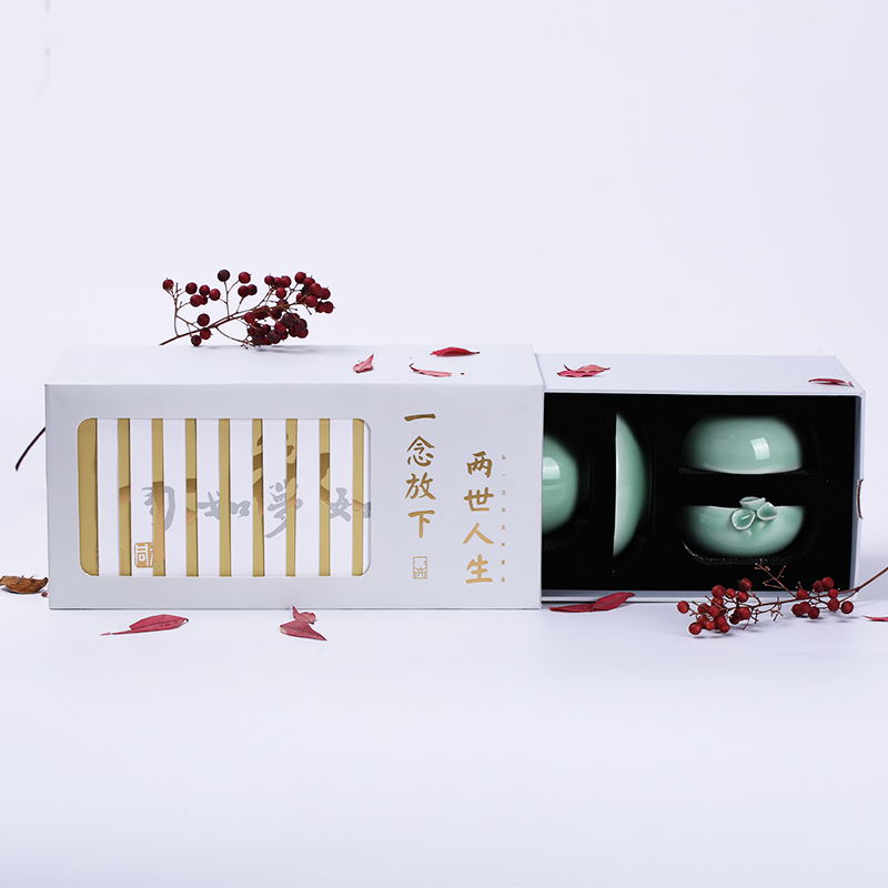 华严经塔盖碗套装茶器套装休闲养生瓷器