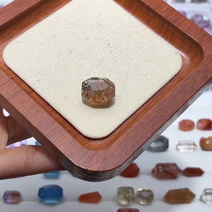 水晶银S925镶嵌珠宝半成品黑金超七随型打孔定制不退换