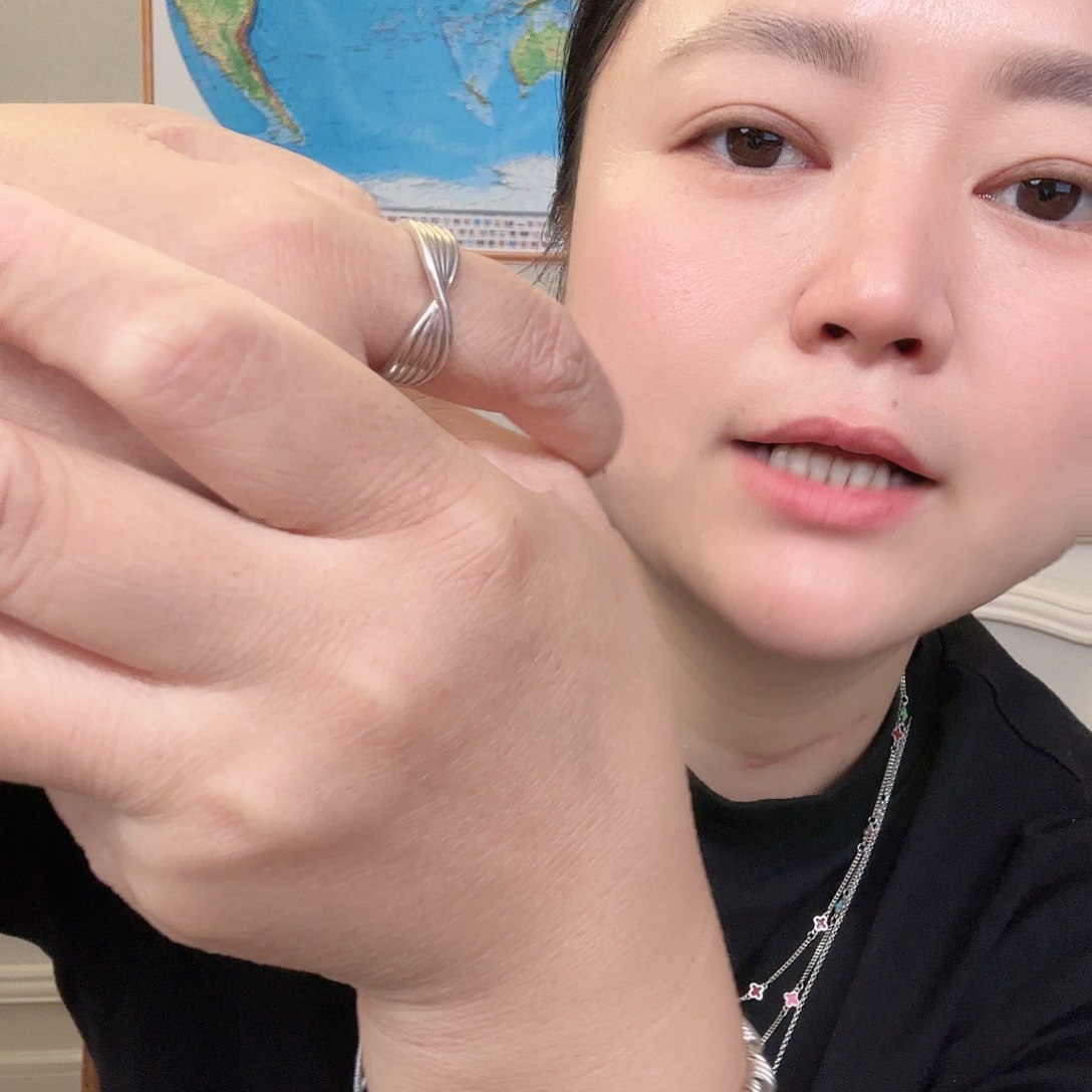 无925银银麻花戒指戒指