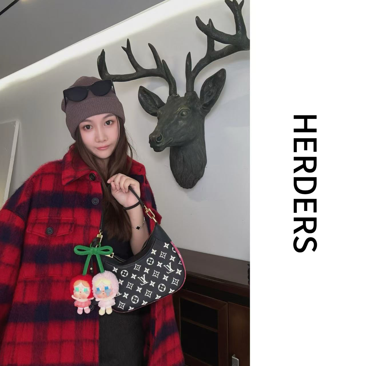 HERDERS { 红樱桃与柠檬茶} 中长款小翻领粗纺外套 50393