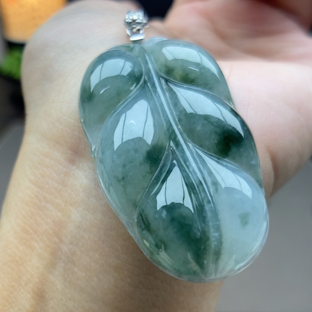 翡翠银S925镶嵌颈饰吊坠34