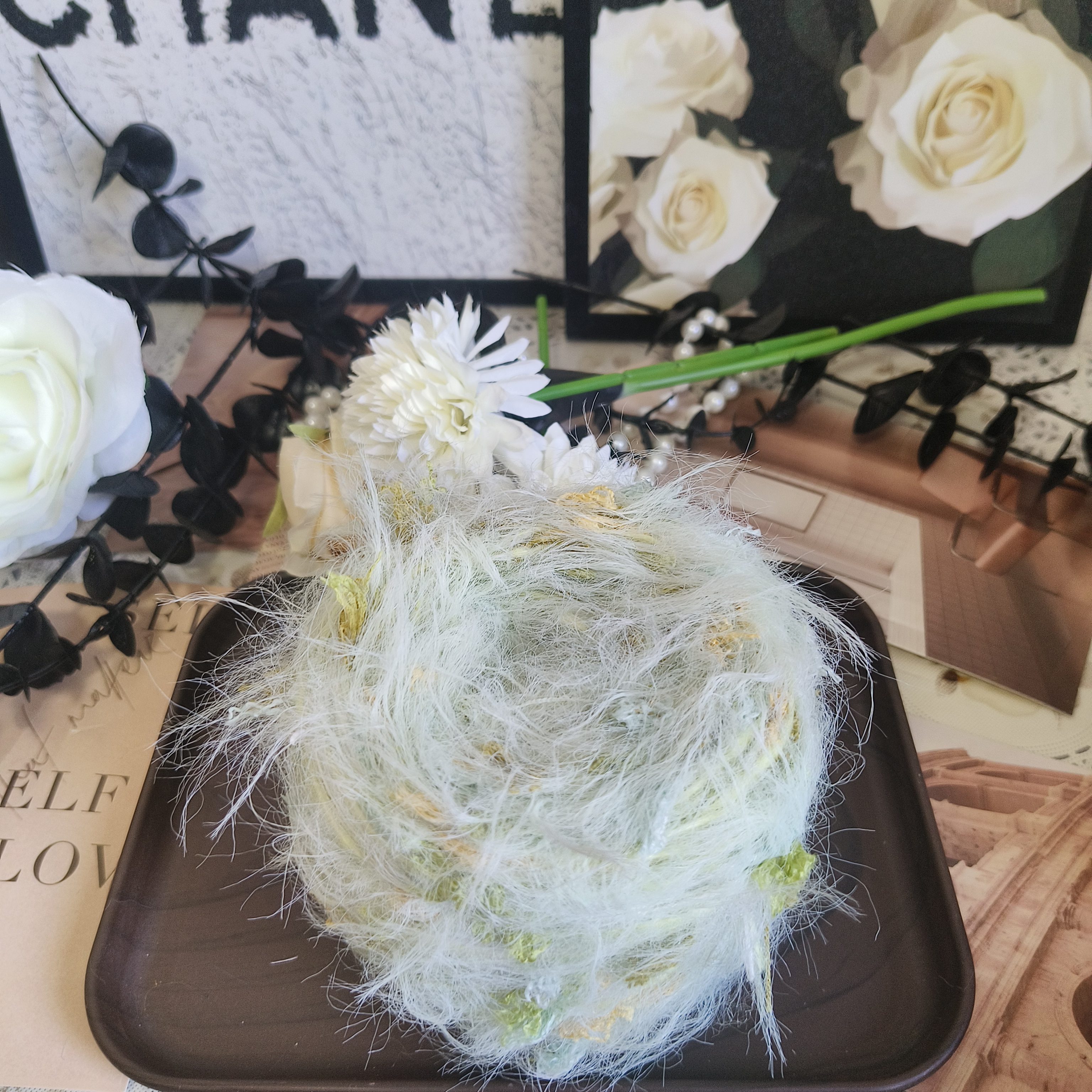 来杯热绿豆沙温暖手混线手工DIY编织围巾材料ins风小众设计款