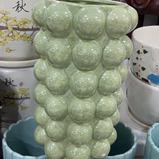 多肉绿植陶瓷花盆9.9包邮，有孔