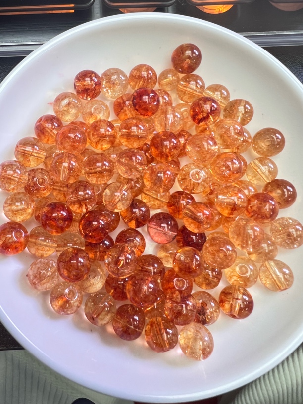 天然水晶散珠 太阳幽灵Y2512  卡6mm    50颗（赠弹力线）