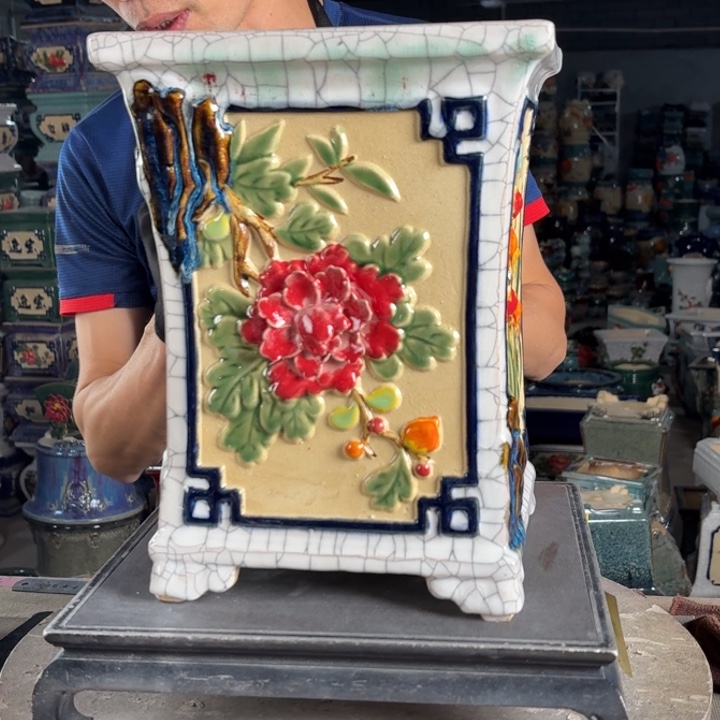 一风堂石湾花盆 内18*28染色瑕疵