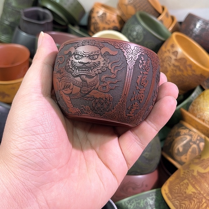 茶杯紫砂诗****）全手工紫砂主人杯