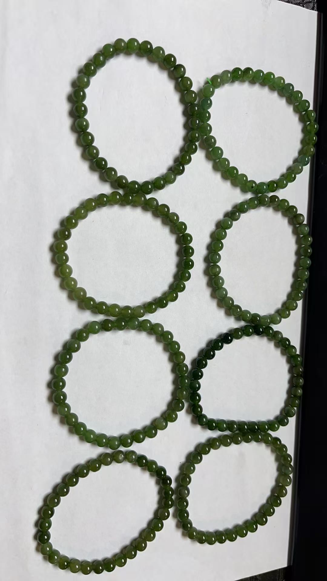 微瑕和田玉碧玉手串6mm左右多样性发其一c-832