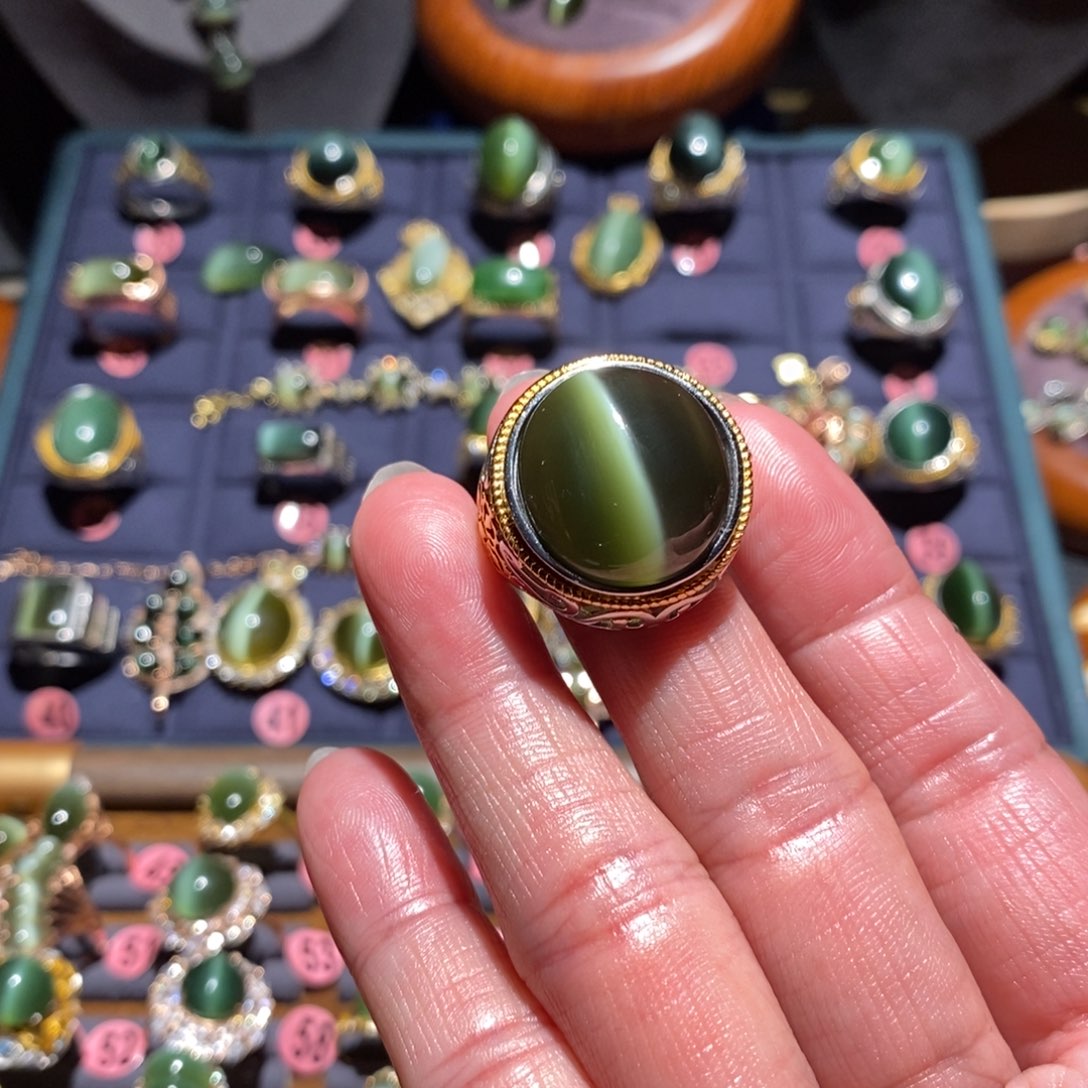 和田玉戒指银S925镶嵌T****i