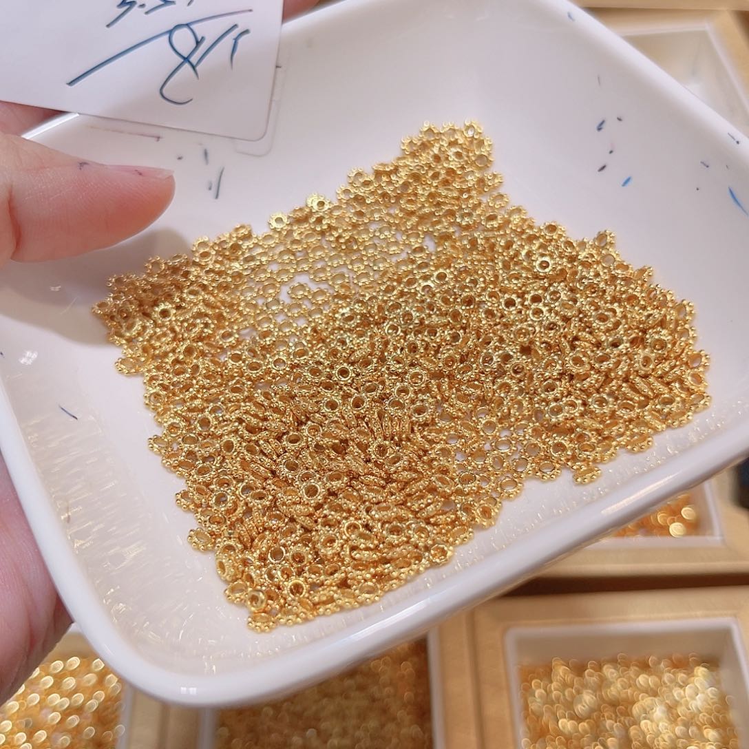 银S925镀金镶嵌珠宝半成品水晶95 。       