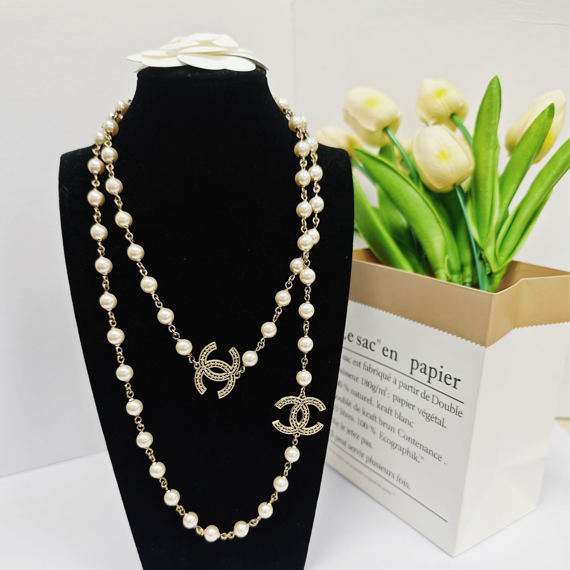 未使用 Chanel/香奈儿 项链/气质时尚百搭镂空长款双层