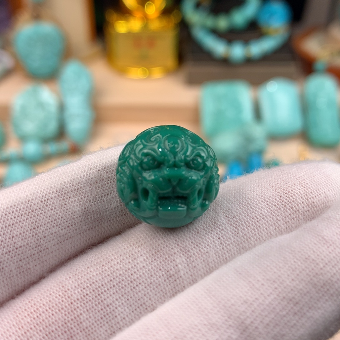 绿松石未镶嵌兽珠卡16.5