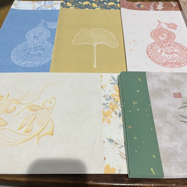 17×34蜡染“叶传花信”20张一包不挑款