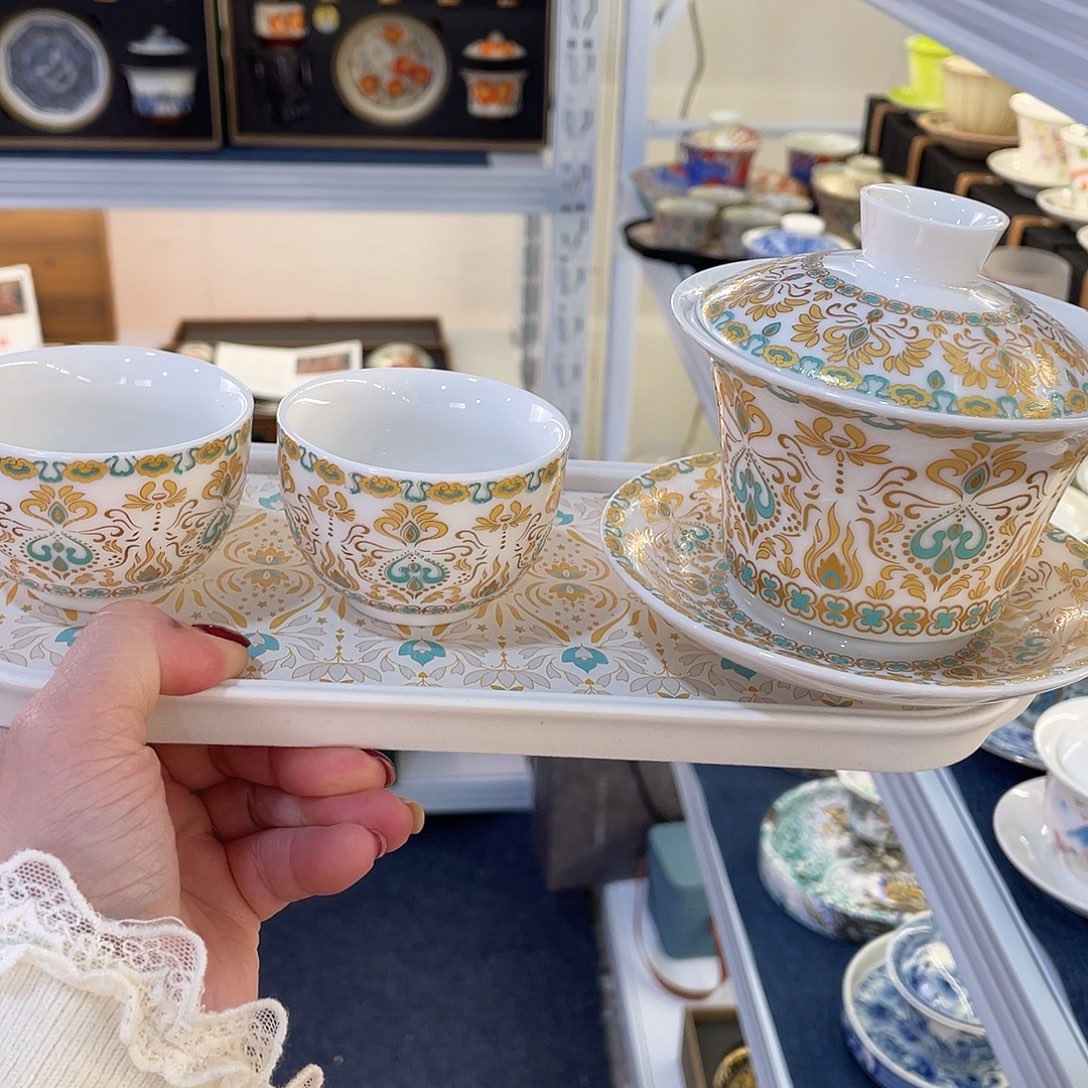 陶景德陶瓷盖碗茶具