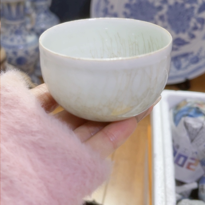 瓷片思*湖田影青主人杯子一只