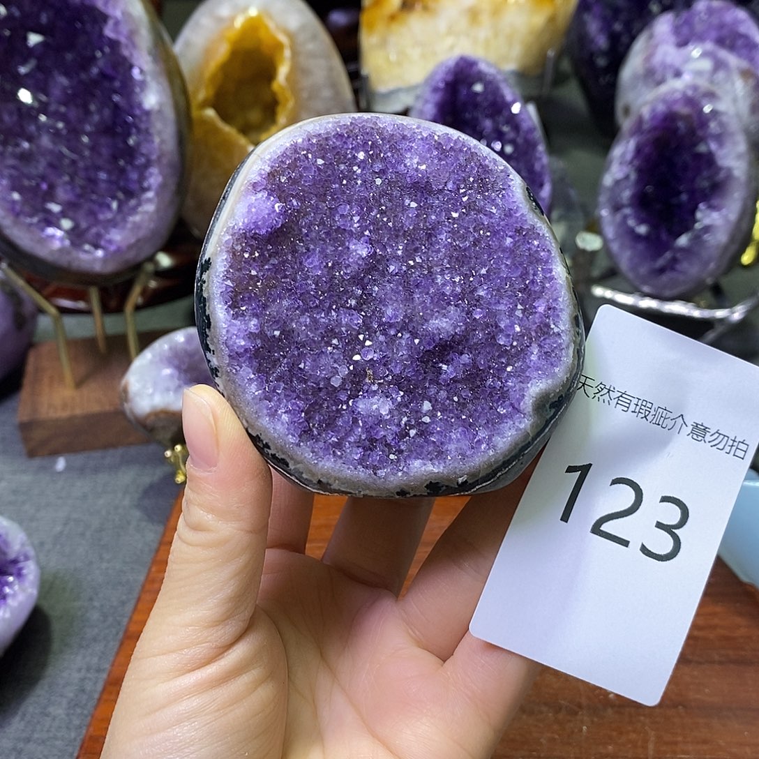 未镶嵌紫晶珠宝半成品