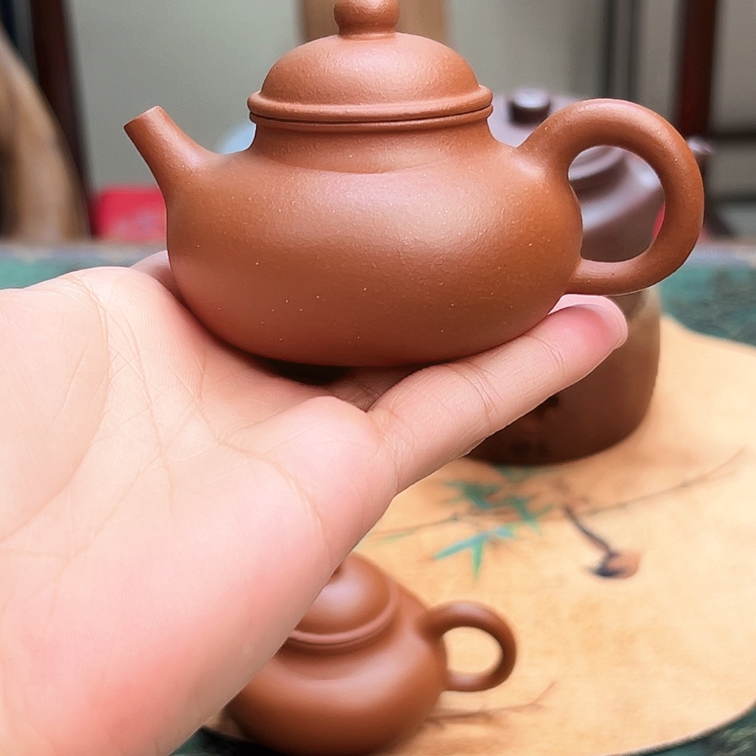 春***城紫砂茶壶原矿小红泥90cc