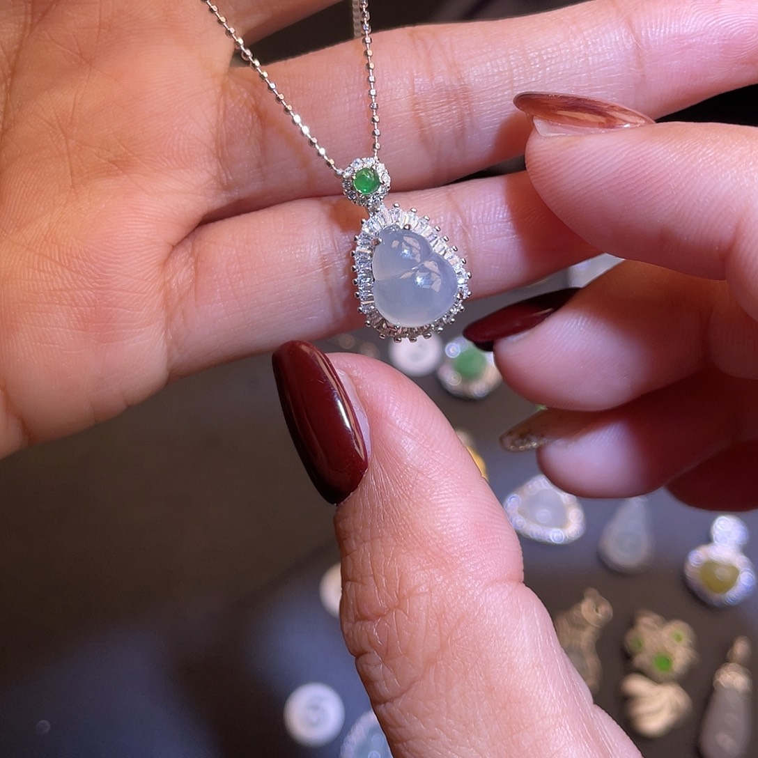 翡翠银S925镶嵌项链