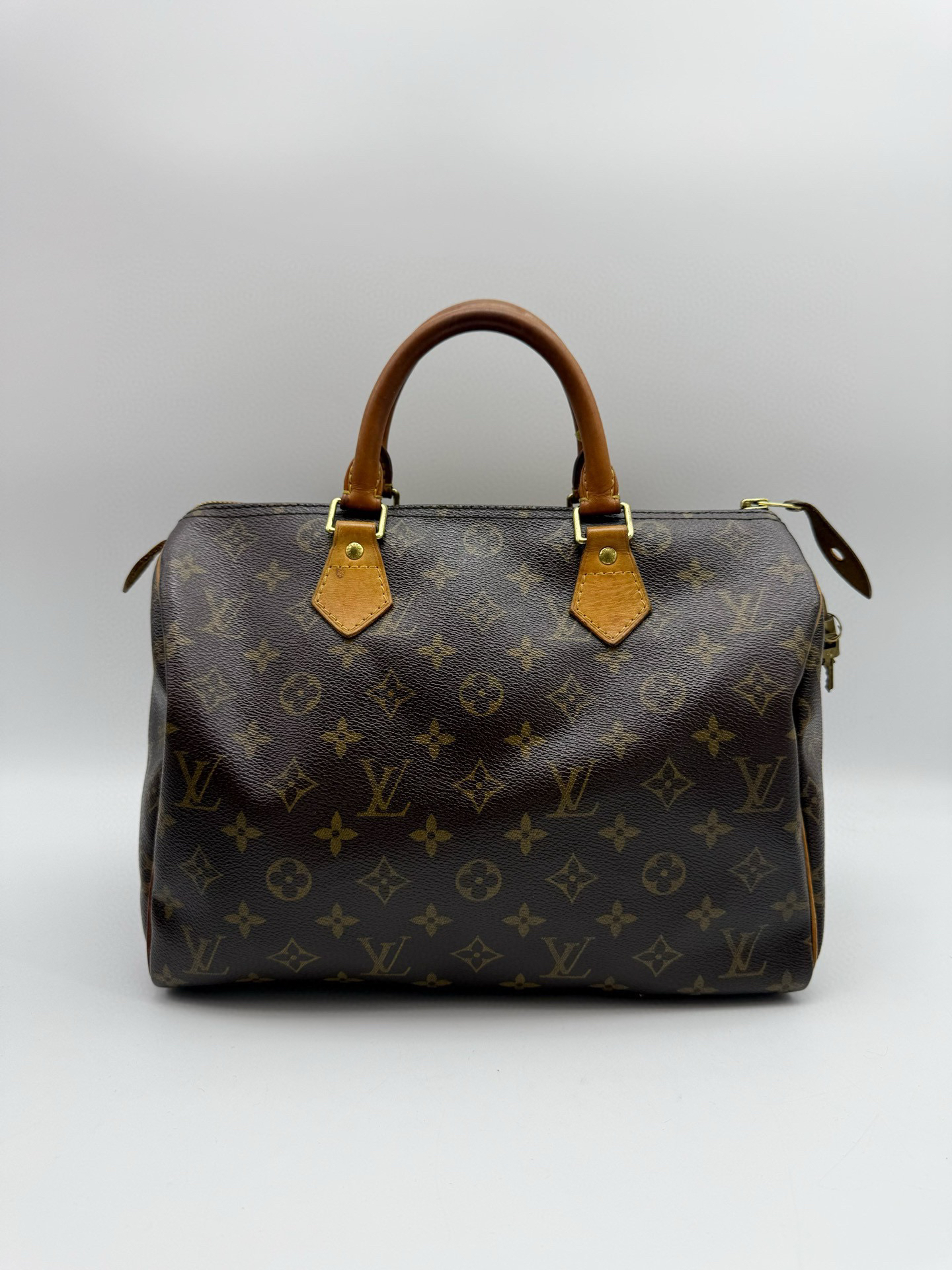95新 LouisVuitton/路易威登 老花speedy30/sp30波士顿款手提包