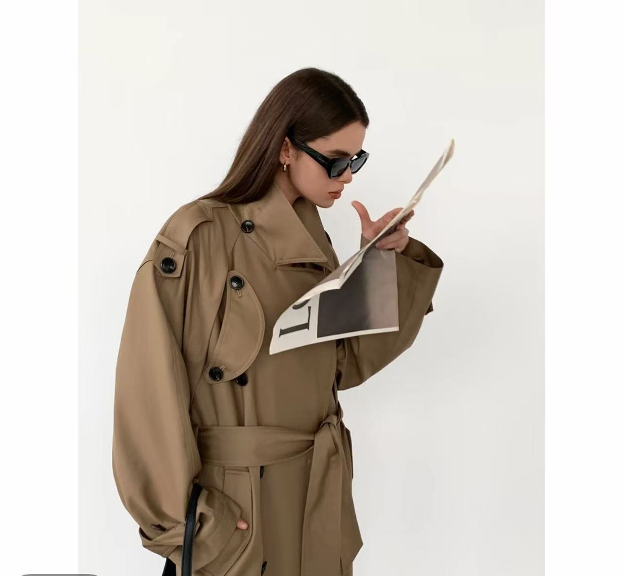 【巴黎旧梦】风衣女中长款2025春秋季英伦风经典气质廓形长款大衣