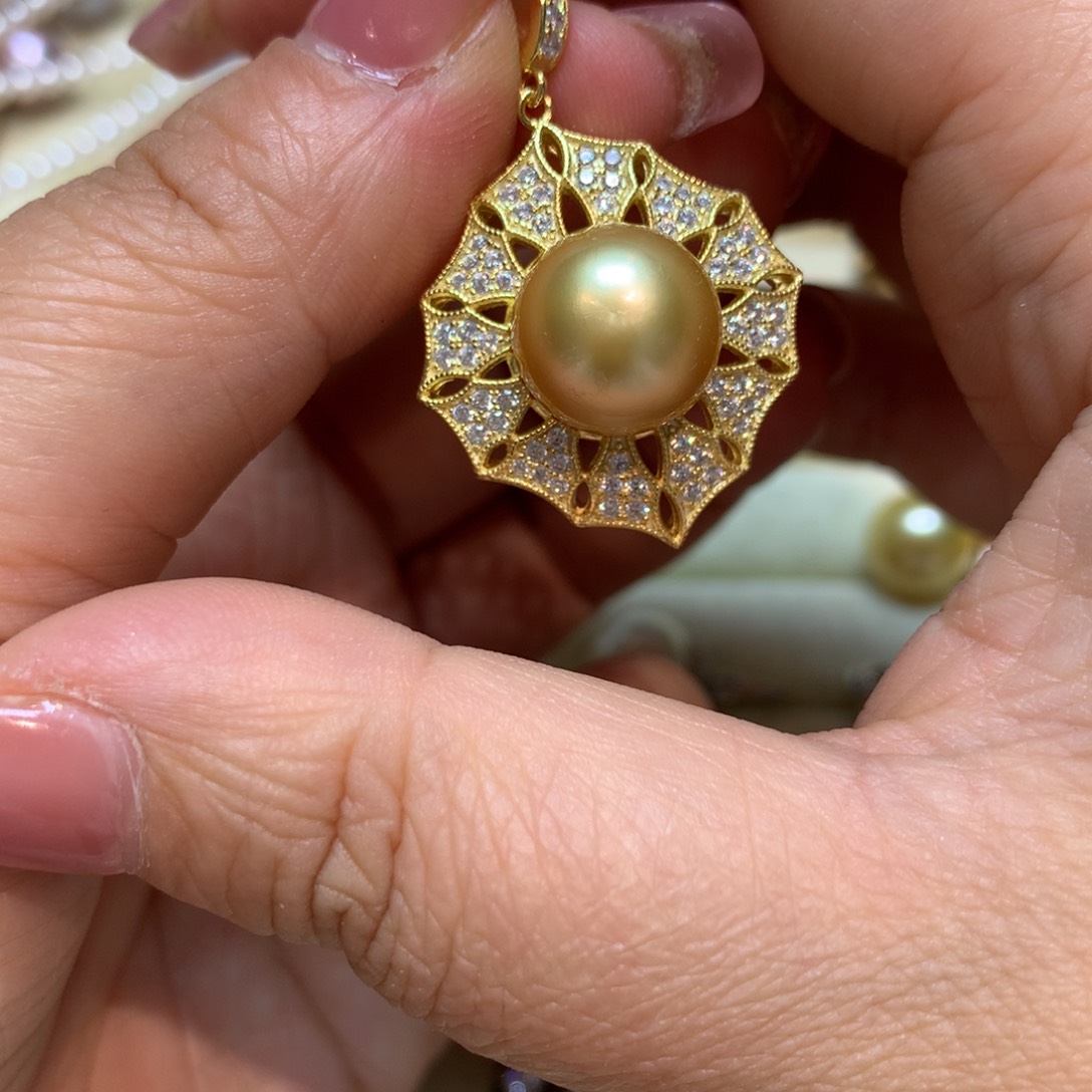 海水珍珠颈饰银S925镶嵌