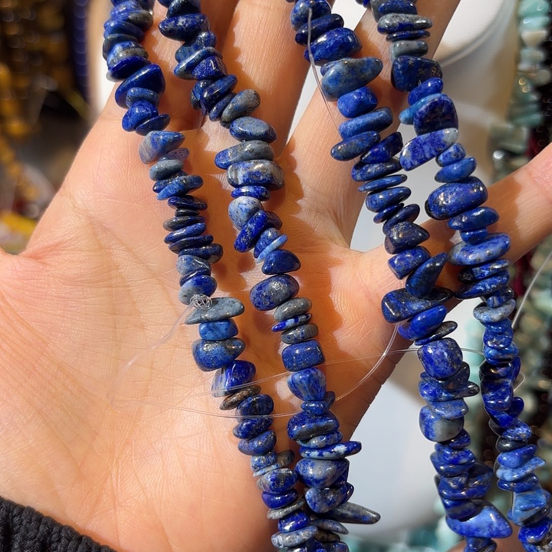 玛瑙/玉髓未镶嵌珠宝半成品青金碎石一条