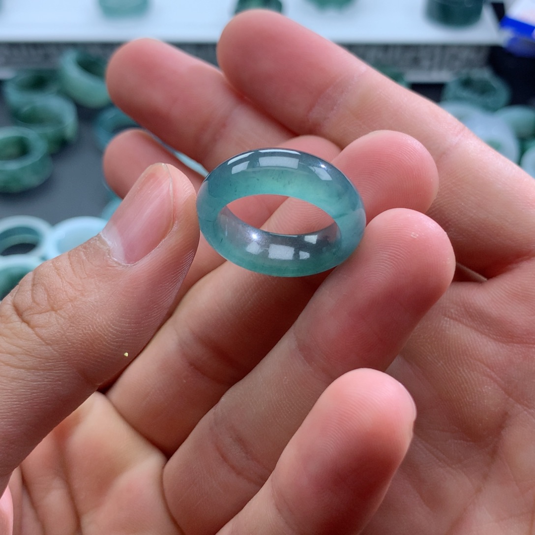翡翠戒指未镶嵌@**生天然翡翠A货戒圈