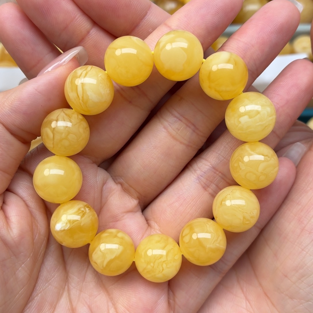 未镶嵌蜜蜡裸石14+蜜蜡手串