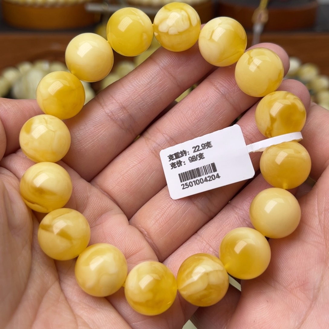 手串蜜蜡未镶嵌13+圆珠手串