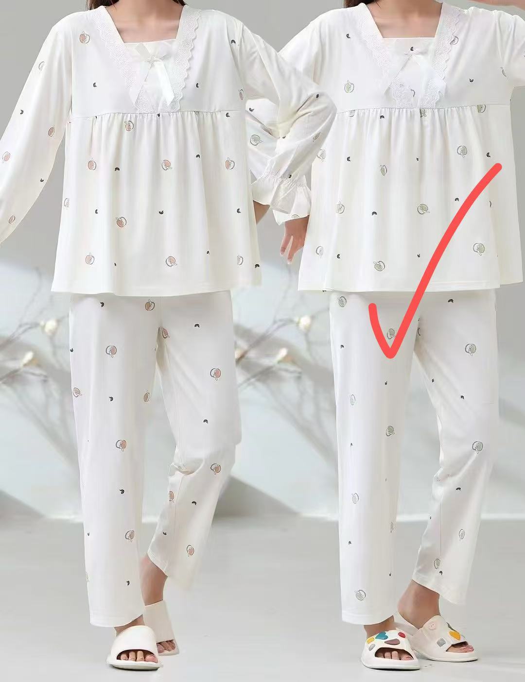 1105-EQ时尚简约女杏色居家服（80-135）