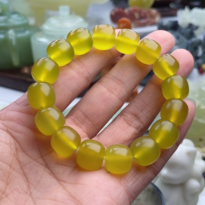 岫玉四大名玉手串未镶嵌